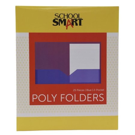 SCHOOL SMART FOLDER  TWO-POCKET POLY BLUE PACK OF 25 PK 2019621